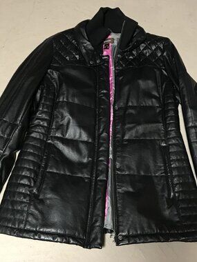 Black Leather Danier Winter Coat